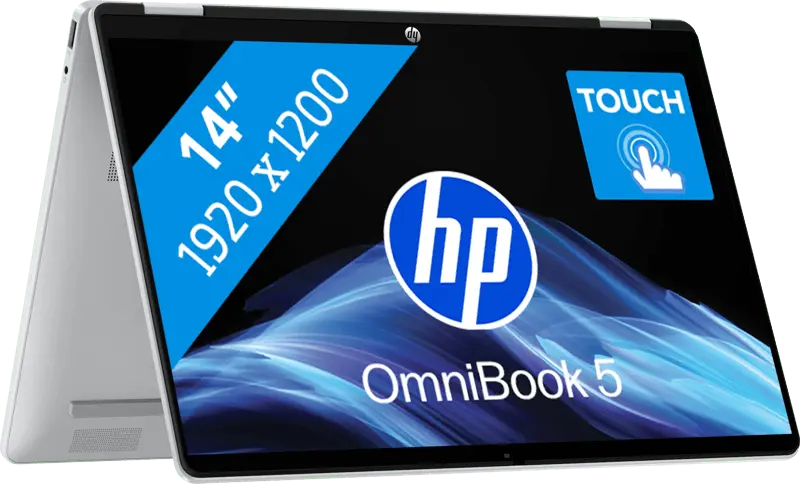 HP OmniBook 5 Flip 2025 - Intel Core 7 150U - 14 inch - 16 GB / 512 GB - Zilver