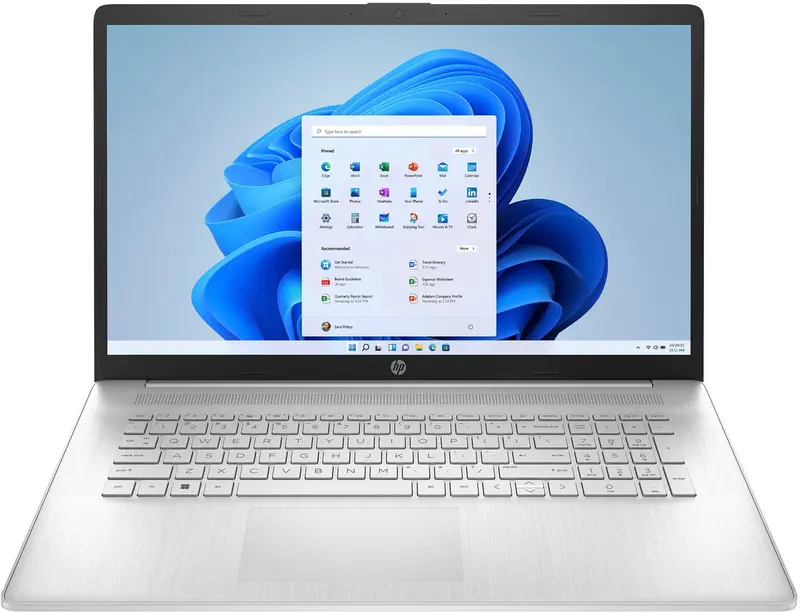 HP 17-cp2612nd AMD Ryzen™ 5 7520U Laptop 43,9 cm (17.3") Full HD 8 GB LPDDR5-SDRAM 512 GB SSD Wi-Fi 6 (802.11ax) Windows 11 Home Zilver QWERTY