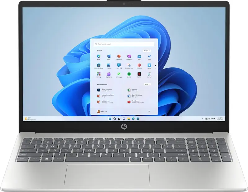 HP 15-fc0146dx AMD Ryzen™ 5 7520U Laptop 39,6 cm (15.6") Touchscreen Full HD 8 GB LPDDR5-SDRAM 512 GB SSD Wi-Fi 6 (802.11ax) Windows 11 Home Zilver