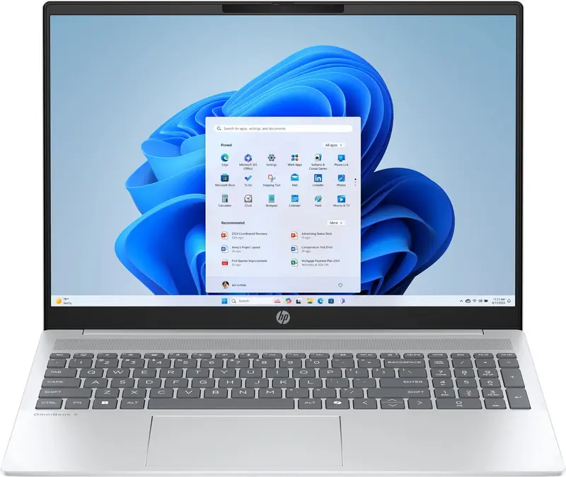 HP OmniBook 5 16-bc1005nd AMD Ryzen™ 5 8540U Laptop 40,6 cm (16") 2K 16 GB LPDDR5-SDRAM 512 GB SSD Wi-Fi 6 (802.11ax) Windows 11 Home Zilver QWERTY