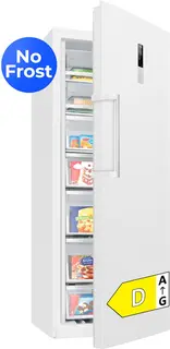 Bomann GSVS 7365 – Grote Vrijstaande Vriezer ook als Koelkast te gebruiken – Total No Frost - 380 liter inhoud - 186 cm hoog – 70 cm breed – Wit – Energieklasse D