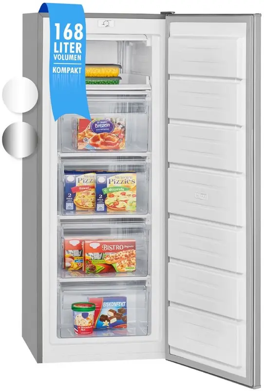 Bomann GS 7340 Vrieskast - 168 Liter - 4 Sterren - 40 dB - Inox Look