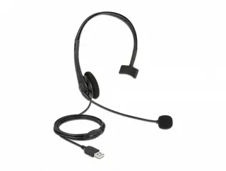 DeLOCK 27177 hoofdtelefoon/headset Bedraad Hoofdband USB Type-A Zwart
