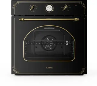 Klarstein Inbouwoven Victoria Elektrobackofen, Einbauofen met 9 functies,Timer, 50 250 °C, 70 Liter, retro oven, ovendeur voor einfache reiniging, zwart - Bakoven - 58 cm - voor Keuken - Inbouw Bakoven - Built-in Oven - Bakoven Inbouw