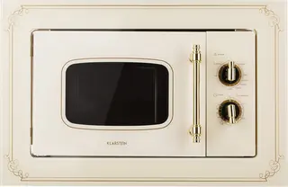 Klarstein Magnetron Victoria 20 inbouw retro, 20 L, 800 W Mikrowellen /1000 W grillvermogen, 3 Kombi functies, rvs, . Einbaurahmen, elfenbein - voor Keuken - Zwart - Microwave - Combimagnetron - Microgolfoven