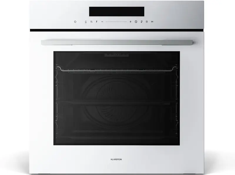 Klarstein Inbouwoven Velaire 74 l elektrische oven, 13 standen, touchbediening, energieklasse A+, geëmailleerde binnenkant, driedubbele beglazing, geïntegreerde enkele oven, 60 cm, mat en glazen design, wit - 74L - voor Keuken