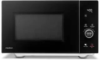 MEDION magnetron met grill en heteluchtfunctie (25 liter, 900 watt, 1100 watt bovengrill & 500 watt ondergrill, 2100 watt heteluchtfunctie, 11 programma's, 10 vermogensniveaus, roestvrij staal, MD1204