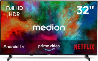 MEDION 80 cm 32" Full HD TV Android TV Smart TV HDR Prime Video PVR Bluetooth, MD832100