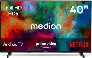 MEDION 100.3 cm 40" Full HD TV Android TV Smart TV HDR Prime Video PVR Bluetooth, MD840100