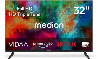 MEDION 80 cm (32 inch) Full HD-tv (smart-tv, VIDAA Store, Prime Video, Disney+, DAZN, Paramount+, HbbTV, PVR, HDR-triple-tuner, MD 832102)