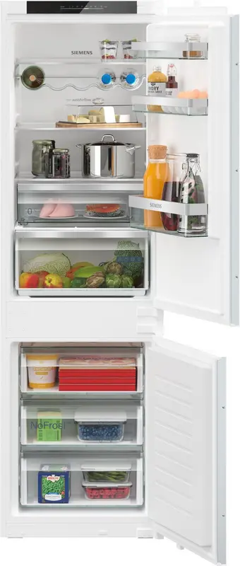 Siemens KI86NVSE0 - iQ300 - Inbouw koel-vriescombinatie - 177.2 cm x 54.1 cm - Sleepdeur - noFrost: nooit meer je vriezer ontdooien - hyperFresh: de extra ruime vershoudlade voor groente en fruit - Led verlichting