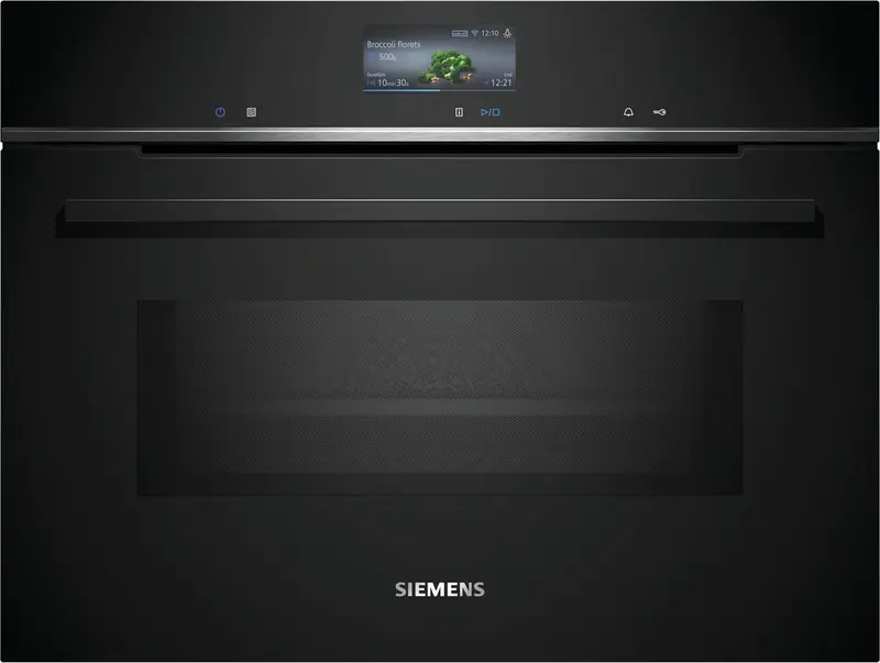 Siemens CM736GAB1 - iQ700 - Compacte inbouw bakoven met magnetron - 60cm x 45cm - varioSpeed: bereid de meest voortreffelijke gerechten tot wel 50% sneller - Home connect - Air Fry-functie: voor perfect en gezonde gefrituurde gerechten