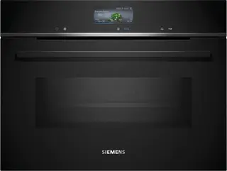 Siemens CM776G1B1 - iQ700 - 60cm x 45cm - Compacte inbouw bakoven met magnetron - Eenvoudig te reinigen met pyrolytische zelfreiniging activeClean - Air Fry-functie: voor perfect en gezonde gefrituurde gerechten