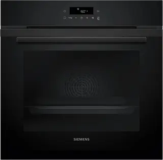 Siemens HB272ABB3 - iQ300 - Inbouwoven - 60 x 60 cm - Zwart - Energielabel A - Air Fry-functie met bakplaat: gezondere manier om te snacken - Eenvoudig te reinigen met pyrolytische zelfreiniging