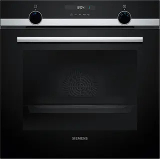 Siemens HB557GBS3F - iQ500 - Inbouwoven - 60cm x 60cm - 71 l - Softclose - 3D hetelucht: gelijkmatige warmteverdeling - ecoClean Plus: moeiteloos schoon dankzij de speciale coating van de ovenwanden