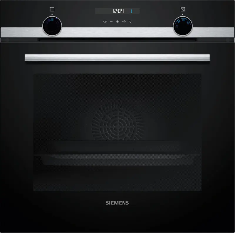 Siemens HB557GBS3F - iQ500 - Inbouwoven - 60cm x 60cm - 71 l - Softclose - 3D hetelucht: gelijkmatige warmteverdeling - ecoClean Plus: moeiteloos schoon dankzij de speciale coating van de ovenwanden