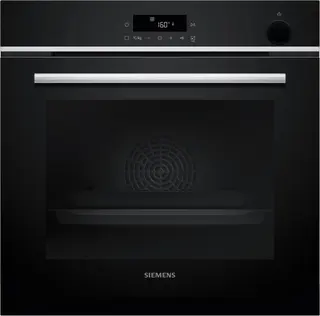 Siemens HR572GBS3 - iQ300 - Inbouwoven - Stoomoven - Air Fry-functie met bakplaat: gezondere manier om te snacken - Eenvoudig te reinigen: pyrolyse - 71 l - Zwart