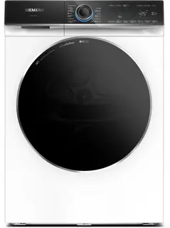 Siemens WR47B2C40, Vrijstaand, Voorlader, Warmtepomp, Wit, Draaiknop, Touch, Rechts