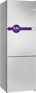 Bosch KGN492LDF - Serie 4 - Koel-vriescombinatie - Extra breed - RVS - Total No Frost nooit meer ontdooien - Zeer stil - VitaFresh XXL 0°C: houd etenswaren langer vers met extra ruime vershoudlades