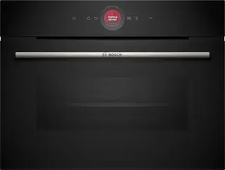 Bosch CBG7341B1 - Serie 8 - Compacte inbouwoven - 60 x 45 cm - Air Fry-functie: voor perfect en gezonde gefrituurde gerechten - Digitale bedieningsring - Zwart - Eco Clean Direct