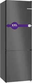 Bosch KGN492XCF - Serie 4 - Vrijstaande koel-vriescombinatie - Zwart - Extra breed - No Frost - nooit meer ontdooien - VitaFresh XXL 0°C: houd etenswaren langer vers met extra ruime vershoudlades- Energielabel C - Zeer stil