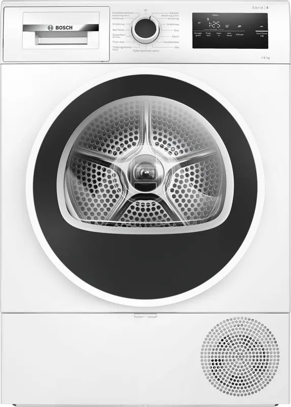 Bosch WTH8520ENL - Serie 4 - Wasdroger - Warmtepompdroger - 8 kg - Zeer stil - Auto Dry: droogt automatisch tot de gewenste droogtegraad - Easy Clean Filter: efficiënt drogen met eenvoudig onderhoud