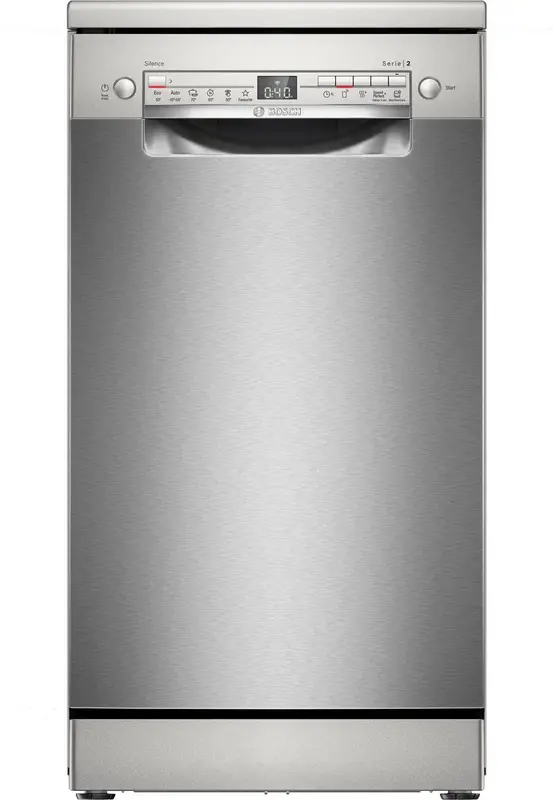 Bosch SPS2HK155E - Vrijstaande vaatwasser - 45 cm - Eco Silence Drive - Extra Droog: optie voor extra grondige droogresultaten - Geborsteld staal - Home Connect