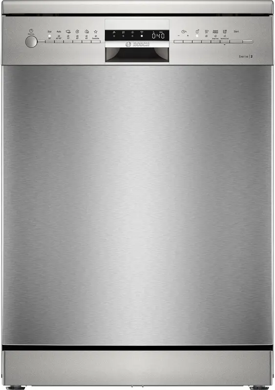 Bosch SMS2ITI65E - Serie 2 - Vrijstaande Vaatwasser - 60 cm - 12 Couverts - Extra Dry: Voor extra grondige droogresultaten - Home Connect - Geborsteld Staal Anti-Fingerprint