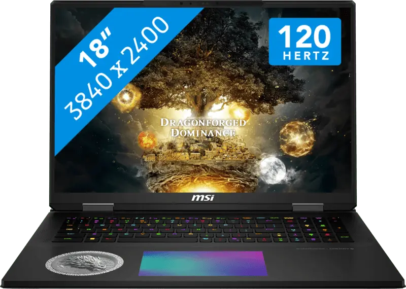 MSI Titan 18 HX Dragon Edition Norse - Intel Core Ultra 9 285HX - GeForce RTX 5090 - 18 inch - 96 GB / 6 TB - Zwart