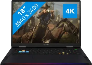 MSI Raider 18 HX Max - Intel Core Ultra 9 290HX - GeForce RTX 5080 - 18 inch - 32 GB / 2 TB - Zwart