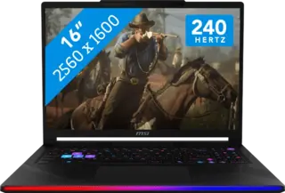 MSI Raider 16 HX Max - Intel Core Ultra 9 275HX - GeForce RTX 5090 - 16 inch - 32 GB / 1 TB - Zwart
