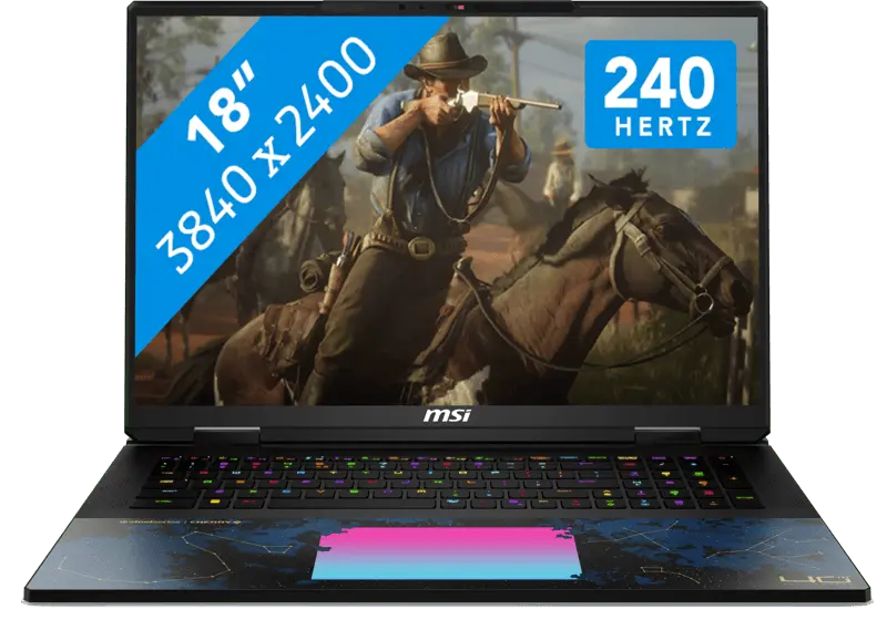 MSI Titan 18 HX Dragon Edition Draco - Intel Core Ultra 9 290HX - GeForce RTX 5090 - 18 inch - 96 GB / 4 TB - Zwart