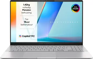 ASUS Vivobook S15 2024 - Snapdragon X Elite X1E-78-100 - 15,6 inch - 16 GB / 1 TB - Zilver