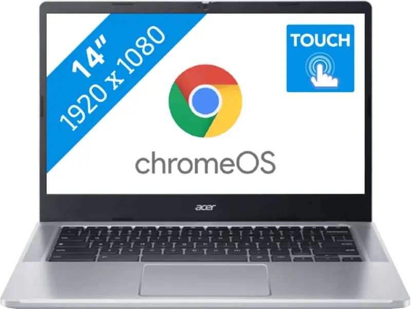 Acer Chromebook 314 2024 - Intel N N100 - 14 inch - 4 GB / 64 GB - Zilver