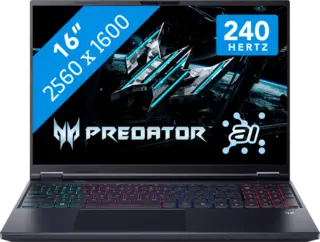 Acer Predator Helios Neo 16 AI 2025 - Intel Core Ultra 9 275HX - GeForce RTX 5070 Ti - 16 inch - 32 GB / 1 TB - Zwart