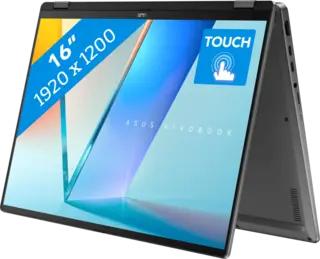 ASUS Vivobook 16 Flip 2025 - Intel Core Ultra 7 256V - 16 inch - 16 GB / 512 GB - Grijs