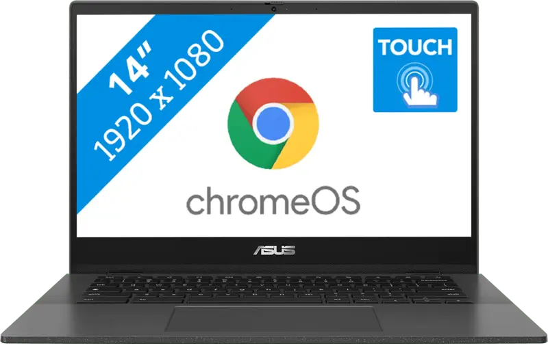 ASUS Chromebook Flip - MediaTek Kompanio 520 - 14 inch - 4 GB / 128 GB - Grijs