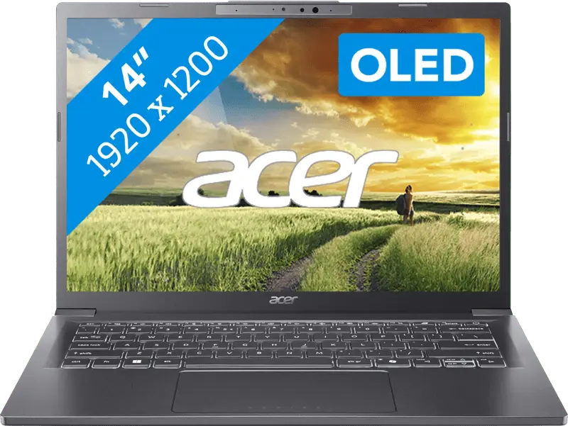 Acer Aspire 14 AI OLED 2025 - Intel Core Ultra 7 256V - 14 inch - 16 GB / 512 GB - Grijs