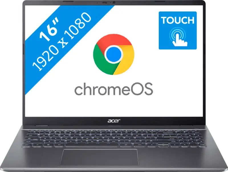 Acer Chromebook Plus 516 2025 - Intel Core 3 100U - 16 inch - 8 GB / 256 GB - Grijs