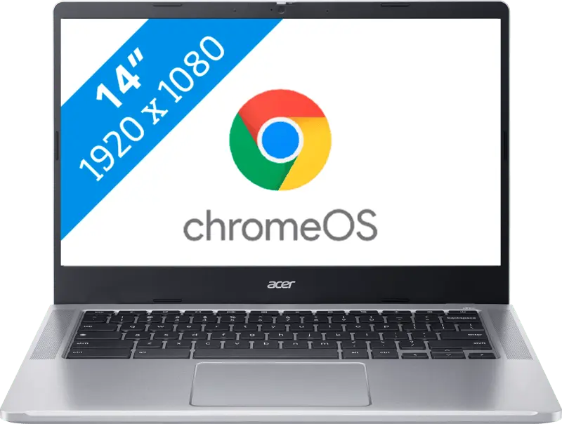 Acer Chromebook 314 2024 - Intel N N100 - 14 inch - 8 GB / 64 GB - Zilver