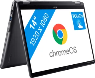Acer Chromebook Plus Spin 514 2024 - Intel Core 3 100U - 14 inch - 8 GB / 128 GB - Grijs
