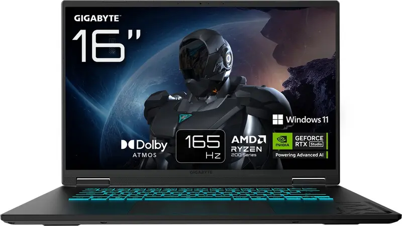 Gigabyte Gaming A16 - AMD Ryzen 7 260 - GeForce RTX 5060 - 16 inch - 16 GB / 1 TB - Zwart