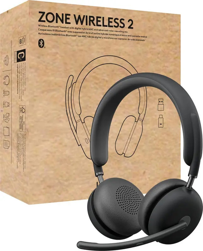 Logitech Zone Wireless 2 UC Grijs