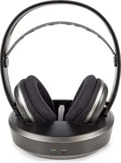 Nedis Draadloze TV-Koptelefoon – Over-Ear – RF – 100 m – 11 uur Batterij – Laadstation – Zilver