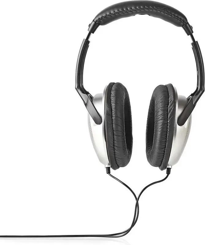 Nedis Bedrade Over-ear Koptelefoon - 3,5 mm - Kabellengte: 2.70 m - Volumebediening - Zilver / Zwart