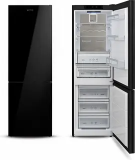 Vestfrost VR-FB373-2H0B - Zwarte Glasdeur - NoFrost Multi - Maxi-Fresh-filter - MetalCooling- Technologie - Purebeam+ Technologie - Koolstoffilter - UV-C LED-diode - 0°C Lade - Open Deuralarm - Flessenrek - Lade met Vochtigheidstechnologie