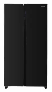 Heinner HSBS-H442NFBKE++ Amerikaanse Side-by-Side Koelkast – 442 L – Full No Frost – Deur-open Alarm – LED Touch Display – Smart Eco Functie – Zwart – 5 Jaar Garantie