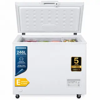 Heinner HCF-246CNHE++ Vrieskist – 246 L – Convertible (Vriezer/Koelkast) – Inverter Compressor – LED-verlichting – Wit – 5 Jaar Garantie