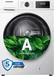 Heinner HWM-H8014INVA+++ Wasmachine 8 kg – 1400 tpm – Inverter Motor – Energieklasse A – 15 Wasprogramma’s met Stoomfunctie – Wit – 5 Jaar Garantie