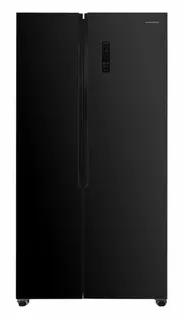 Heinner HSBS-HM532NFGBKE++ Amerikaanse Side-by-Side Koelkast – 532 L – No Frost – Smart Eco Functie – Snel Koelen – Deur-alarm – Zwart Glas – 5 Jaar Garantie